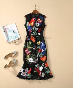 Best Bodycon Mermaid Ruffles Embroidery Dress BEST BODYCON DRESSES color: Multi 