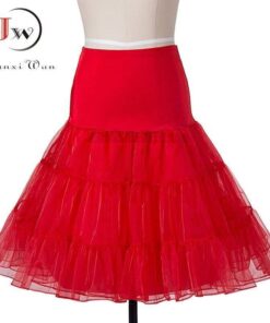 Buckle Back to 50-th Bright Color Party Dress BUCKLE DRESSES Color: pettiskirt red Size: S 