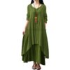 Daytime Autumn Winter Casual Oversized Boho Maxi Dress DAYTIME DRESSES color: Army green|Black|Brown|Burgundy|Orange 