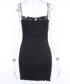 Spaghetti Strap Summer Cotton Mini Dress SPAGHETTI STRAP SUMMER DRESSESES color: apricot|Black 
