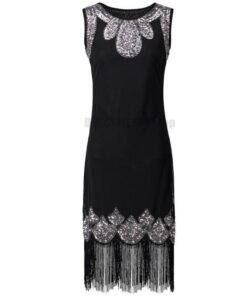 Flapper Stretchy Beaded Fringe Sequin Dress FLAPPER DRESSES size: L|M|S|XL