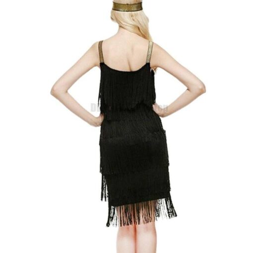 Flapper Tassel Low Cut Fringe Dress FLAPPER DRESSES color: Black|sliver|White