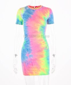 Neon Color Tye Dye Rainbow Sexy Dress NEON COLOR DRESSES color: Blue|Orange|see chart 