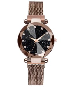 Starry Sky Clock Luxury Fashion Diamond Quartz Wrist Watches  GIFTS Color: Brown 