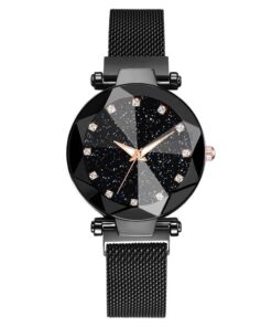 Starry Sky Clock Luxury Fashion Diamond Quartz Wrist Watches  GIFTS Color: Black 