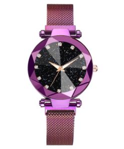 Starry Sky Clock Luxury Fashion Diamond Quartz Wrist Watches GIFTS Color: Purple