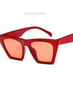 Cat Eye Square Women Designer Luxury Sunglasses GIFTS Lenses Color: Red 