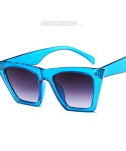 Cat Eye Square Women Designer Luxury Sunglasses GIFTS Lenses Color: Blue 