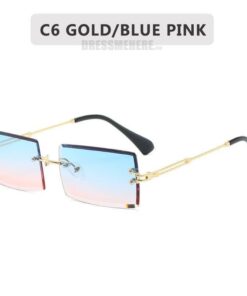 Retro Frameless Gradient Sunglasses GIFTS Lenses Color: C6 