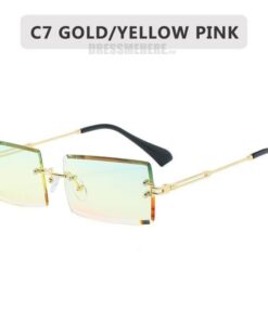 Retro Frameless Gradient Sunglasses GIFTS Lenses Color: C7 