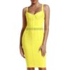 Neon Zip Up Bandage Striped Yellow Dress NEON ZIP UP DRESSES color: Gray|Pink|Yellow