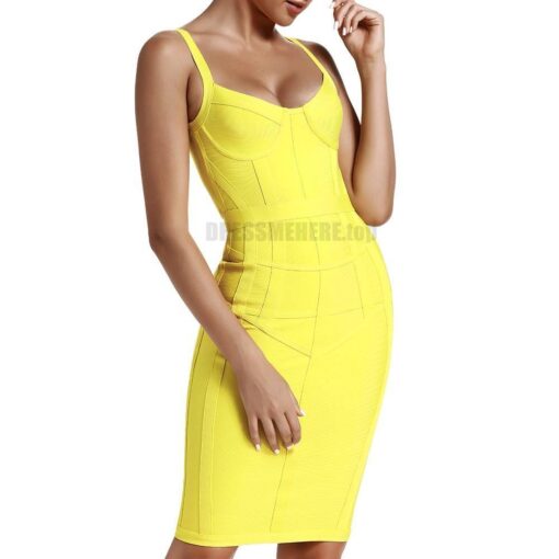 Ocstrade Bandage Dresses Bodycon Vestidos 2021 New Arrival Women Striped Neon Yellow Bandage Dress Rayon Sexy Party Summer Dress NEON ZIP UP DRESSES color: Gray|Pink|Yellow