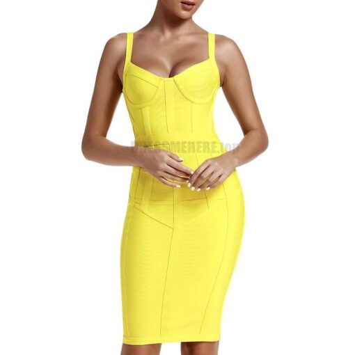 Ocstrade Bandage Dresses Bodycon Vestidos 2021 New Arrival Women Striped Neon Yellow Bandage Dress Rayon Sexy Party Summer Dress NEON ZIP UP DRESSES color: Gray|Pink|Yellow