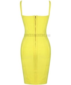 Ocstrade Bandage Dresses Bodycon Vestidos 2021 New Arrival Women Striped Neon Yellow Bandage Dress Rayon Sexy Party Summer Dress NEON ZIP UP DRESSES color: Gray|Pink|Yellow 