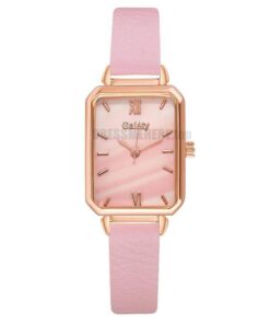 Women Square Quartz Bracelet Set Green Set Watch  GIFTS Color: 1pc Leather Watch 