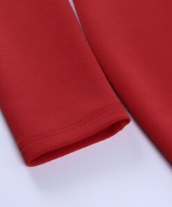 Elegant Buckle Belt V Neck Long Puff Sleeve Mid Calf Pencil Dress BUCKLE DRESSES color: Black|Red|White 