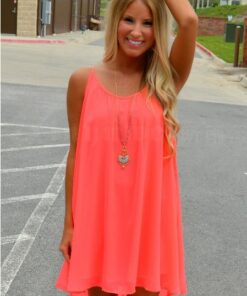 Neon Green Dress Shiffon Summer Free Style NEON GREEN DRESSES Color: lyq01yghong Size: L 