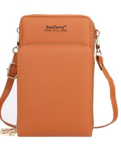 Mini Women Messenger Bags With Phone Pocket ACCESSORIES Color: Brown 3 Pocket Size: Mini(Max Length<20cm) 