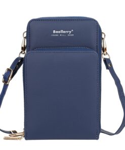 Mini Women Messenger Bags With Phone Pocket ACCESSORIES Color: Dard Blue 3 Pocket Size: Mini(Max Length<20cm) 