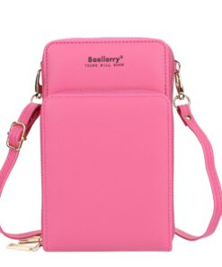 Mini Women Messenger Bags With Phone Pocket ACCESSORIES Color: Rose 3 Pocket Size: Mini(Max Length<20cm) 
