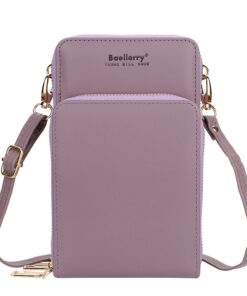 Mini Women Messenger Bags With Phone Pocket ACCESSORIES Color: Purple 3 Pocket Size: Mini(Max Length<20cm) 