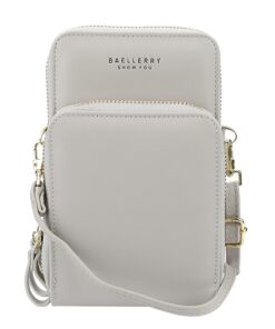 Mini Women Messenger Bags With Phone Pocket ACCESSORIES Color: Gray 2 Pocket Size: Mini(Max Length<20cm) 