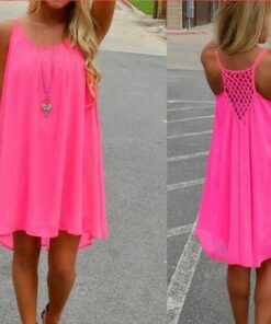 Women beach dress fluorescence female summer dress chiffon voile women dress summer style women clothing plus size lyq01 NEON COLOR DRESSES Color: lyq01mei Size: L 