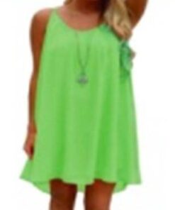 Women beach dress fluorescence female summer dress chiffon voile women dress summer style women clothing plus size lyq01 NEON COLOR DRESSES Color: lyq01lv Size: L 