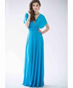 Sexy Women Multiway Wrap Convertible Boho Maxi Club Red Dress Bandage Long Dress Party Bridesmaids Infinity Robe Longue Femme PLUNGE MAXI DRESSES Color: Water is blue Size: S 