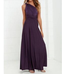 Sexy Women Multiway Wrap Convertible Boho Maxi Club Red Dress Bandage Long Dress Party Bridesmaids Infinity Robe Longue Femme PLUNGE MAXI DRESSES Color: Deep purple Size: S 