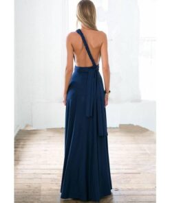 Sexy Women Multiway Wrap Convertible Boho Maxi Club Red Dress Bandage Long Dress Party Bridesmaids Infinity Robe Longue Femme PLUNGE MAXI DRESSES Color: Navy Blue Size: S 