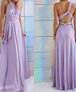 Sexy Women Multiway Wrap Convertible Boho Maxi Club Red Dress Bandage Long Dress Party Bridesmaids Infinity Robe Longue Femme PLUNGE MAXI DRESSES Color: Purple Size: S