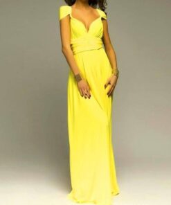 Sexy Women Multiway Wrap Convertible Boho Maxi Club Red Dress Bandage Long Dress Party Bridesmaids Infinity Robe Longue Femme PLUNGE MAXI DRESSES Color: Yellow Size: S 