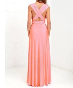 Sexy Women Multiway Wrap Convertible Boho Maxi Club Red Dress Bandage Long Dress Party Bridesmaids Infinity Robe Longue Femme PLUNGE MAXI DRESSES Color: Pink Size: S 