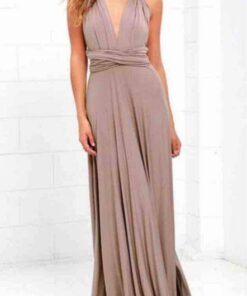 Sexy Women Multiway Wrap Convertible Boho Maxi Club Red Dress Bandage Long Dress Party Bridesmaids Infinity Robe Longue Femme PLUNGE MAXI DRESSES Color: Khaki Size: S 