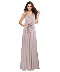 Sexy Women Multiway Wrap Convertible Boho Maxi Club Red Dress Bandage Long Dress Party Bridesmaids Infinity Robe Longue Femme PLUNGE MAXI DRESSES Color: Bean paste Size: L 