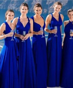 Sexy Women Multiway Wrap Convertible Boho Maxi Club Red Dress Bandage Long Dress Party Bridesmaids Infinity Robe Longue Femme PLUNGE MAXI DRESSES Color: sapphire Size: S 
