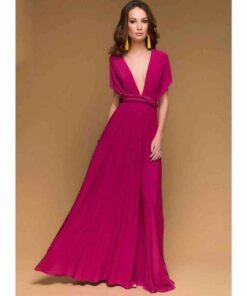 Sexy Women Multiway Wrap Convertible Boho Maxi Club Red Dress Bandage Long Dress Party Bridesmaids Infinity Robe Longue Femme PLUNGE MAXI DRESSES Color: Mei red Size: S 