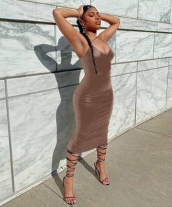 Women Ladies Solid Sexy Skinny Slim Bodycon Sleeveless Hollow Out Summer Clubwear Party Long Maxi Dress NEON GREEN DRESSES Color: As Show Size: L 