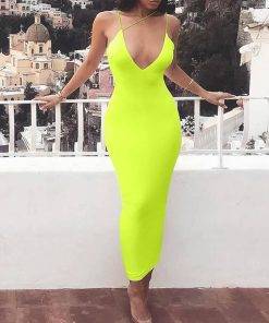 Women Ladies Solid Sexy Skinny Slim Bodycon Sleeveless Hollow Out Summer Clubwear Party Long Maxi Dress NEON GREEN DRESSES color: As Show|As Show|As Show|As Show|Black|Burgundy|Green|Leopard|Navy Blue|Orange|Pink|Purple|Serpentine 